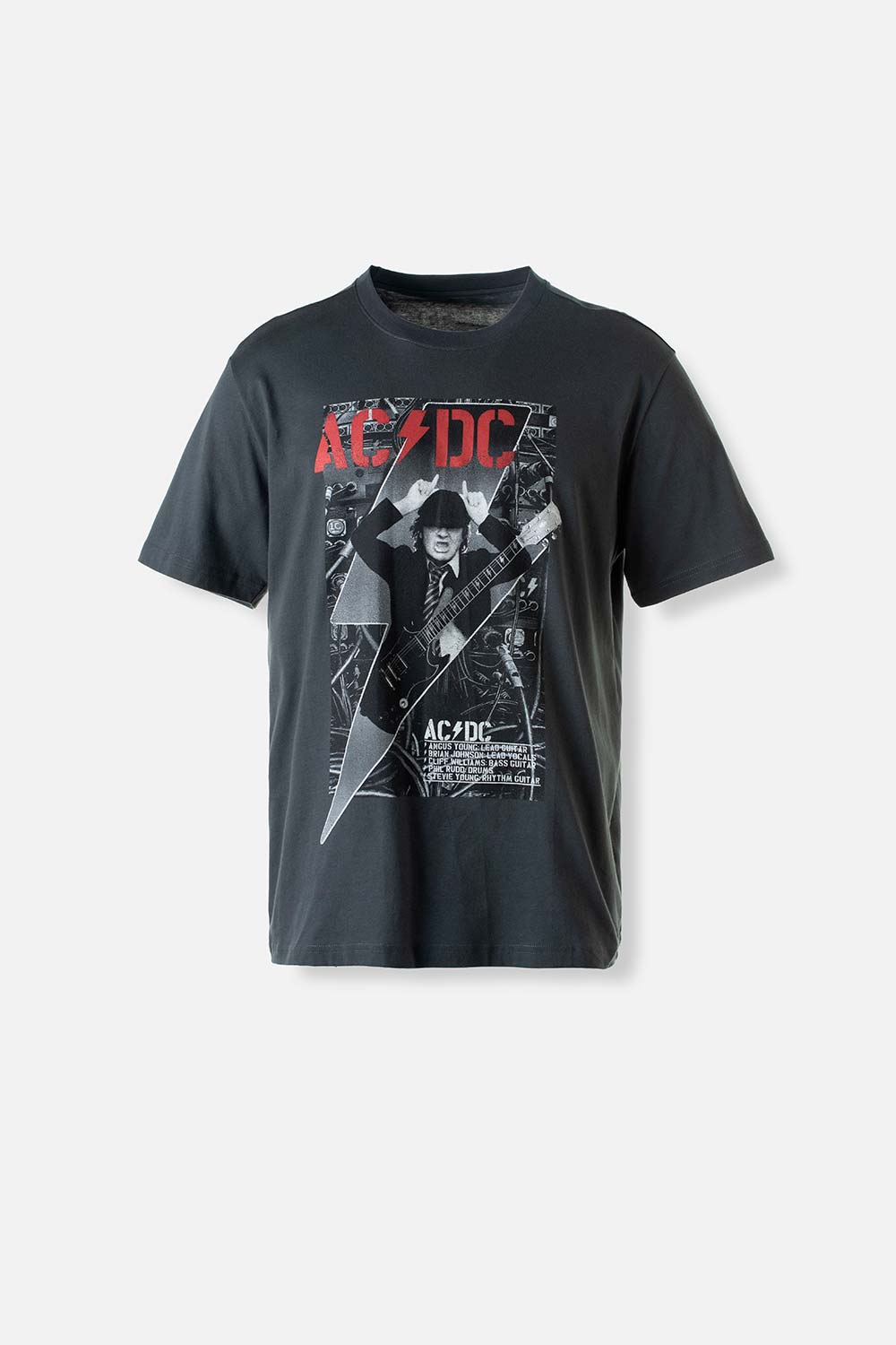 Camiseta de AC/DC gris manga corta para hombre S-0