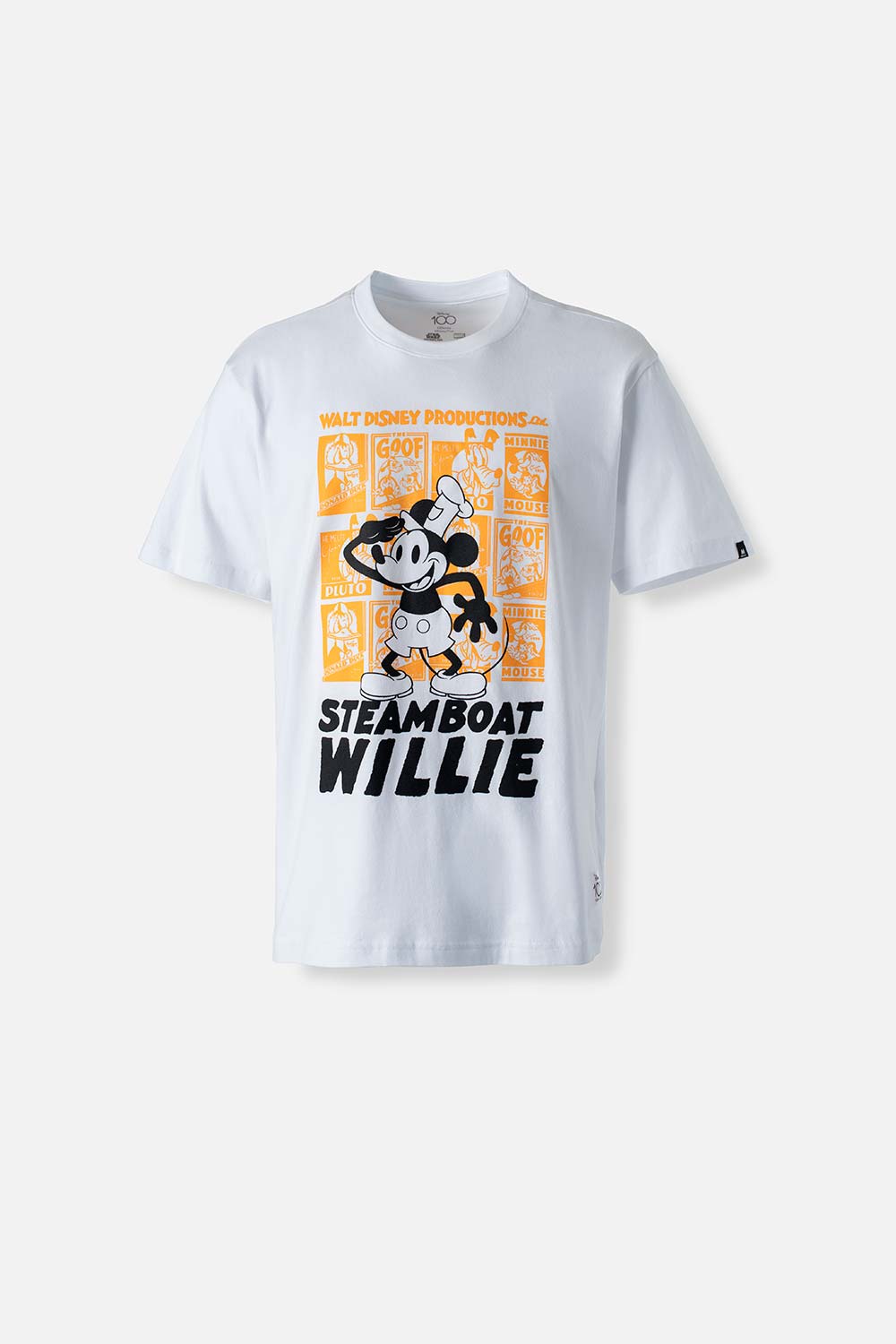 Camiseta de Mickey Mouse blanca manga corta para hombre S-0