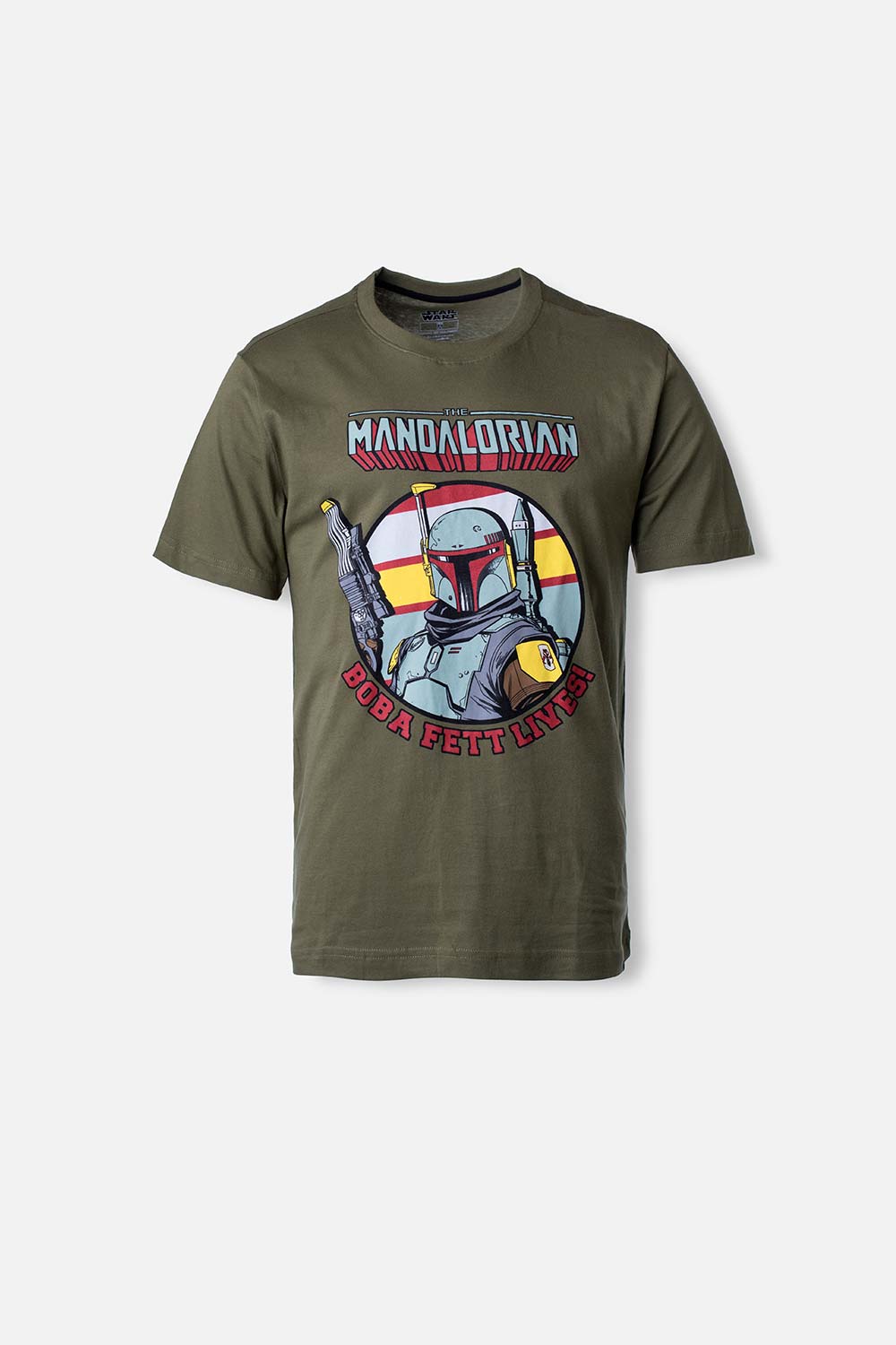 Camiseta de Mandalorian estampada verde militar para hombre S-0