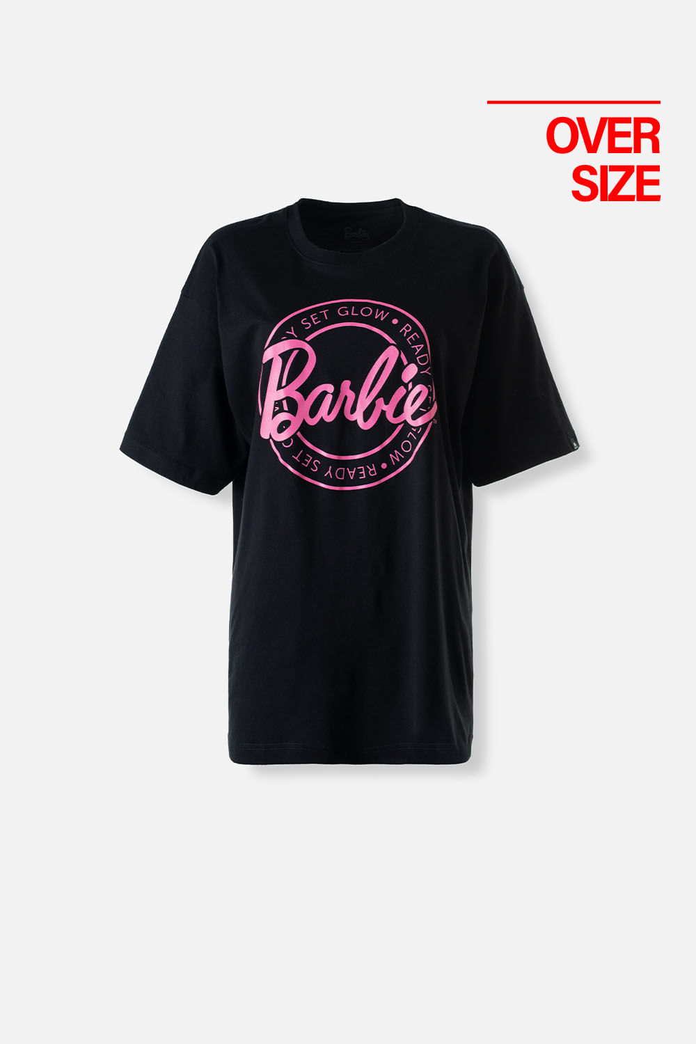 Camiseta Barbie negra manga corta oversize para mujer ( Te recomendamos comprar una talla menor a la habitual) XS-0