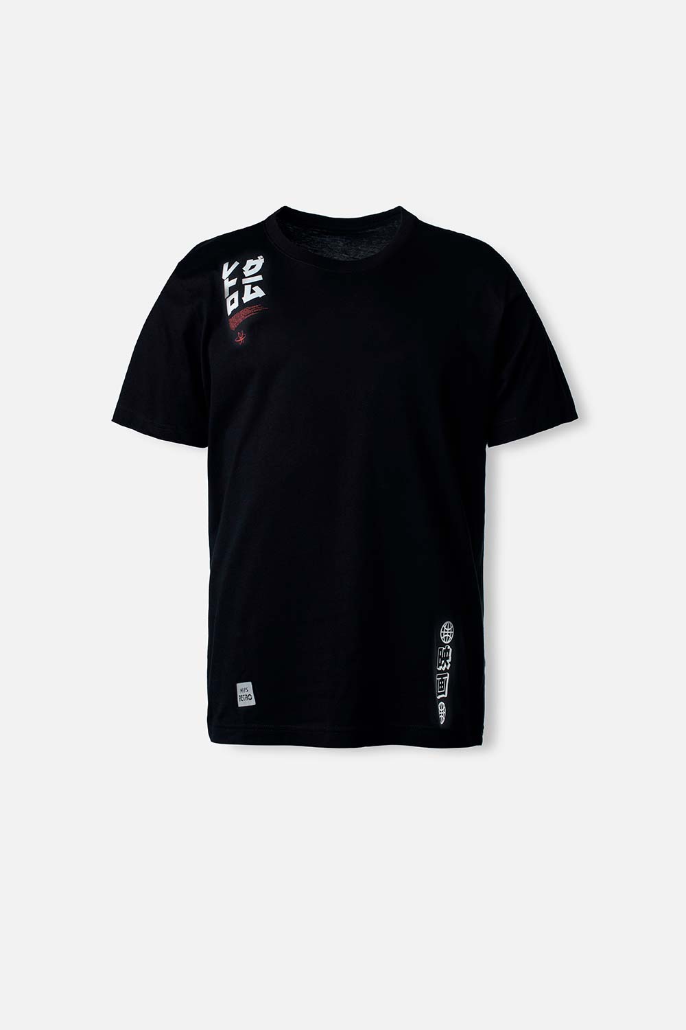 Camiseta Movies negra de cuello redondo género neutro XS-0