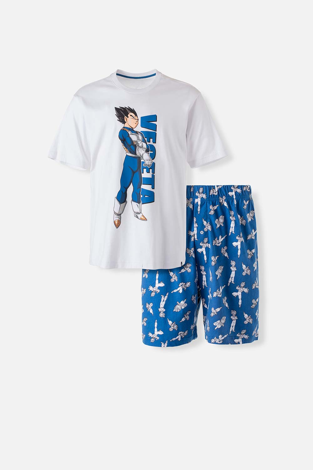 Pijama de Vegeta azul y blanca de pantalón corto para hombre S-0