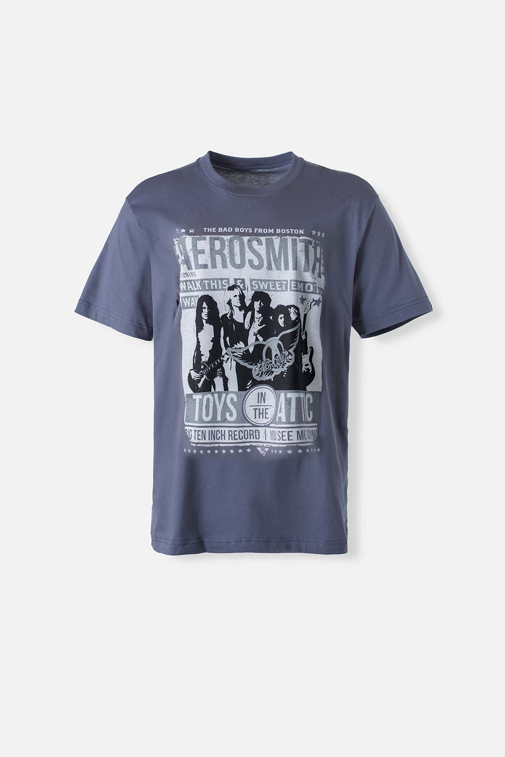 Camiseta de Aerosmith gris cuello redondo unisex XS-0